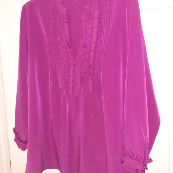 Silhouettes Tops - Dressy Pink Long Sleeved Tunic